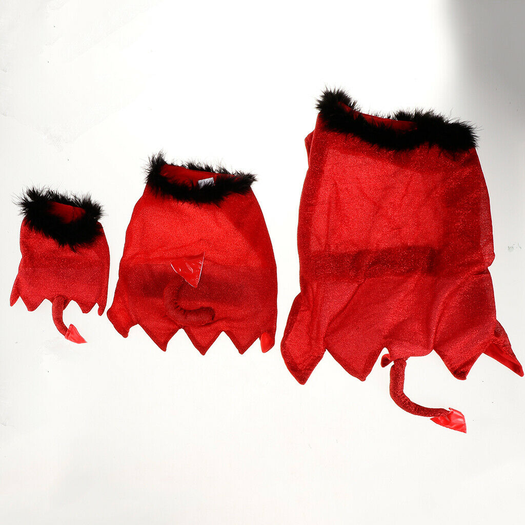 Pet Clothes Halloween Little Devil Tail Cloak for Cats Small Medium Dogs S