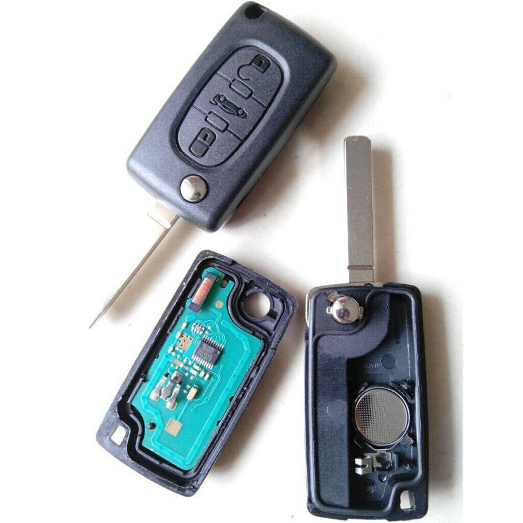 3-Button Remote Flip Key Fob 433MHz ID46 Chip for PEUGEOT 207 307 308
