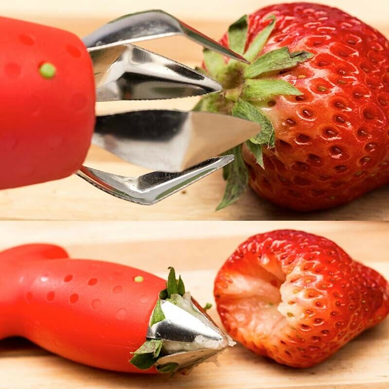 10pcs Strawberry Berry Stem Gem Leaves Huller Removal Fruit Corer Kitchen Tool