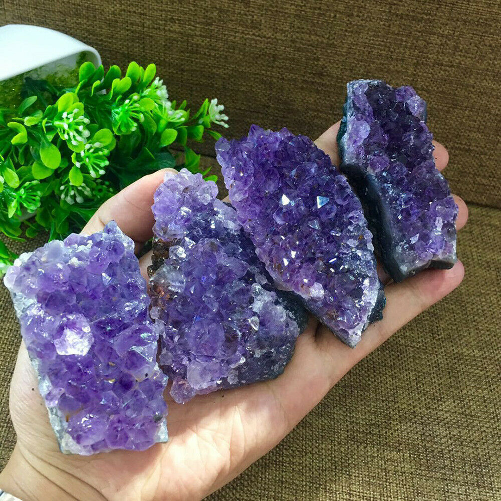 1KG Natural Amethyst Quartz Geode Druzy Crystal Cluster Healing Specimen Decor