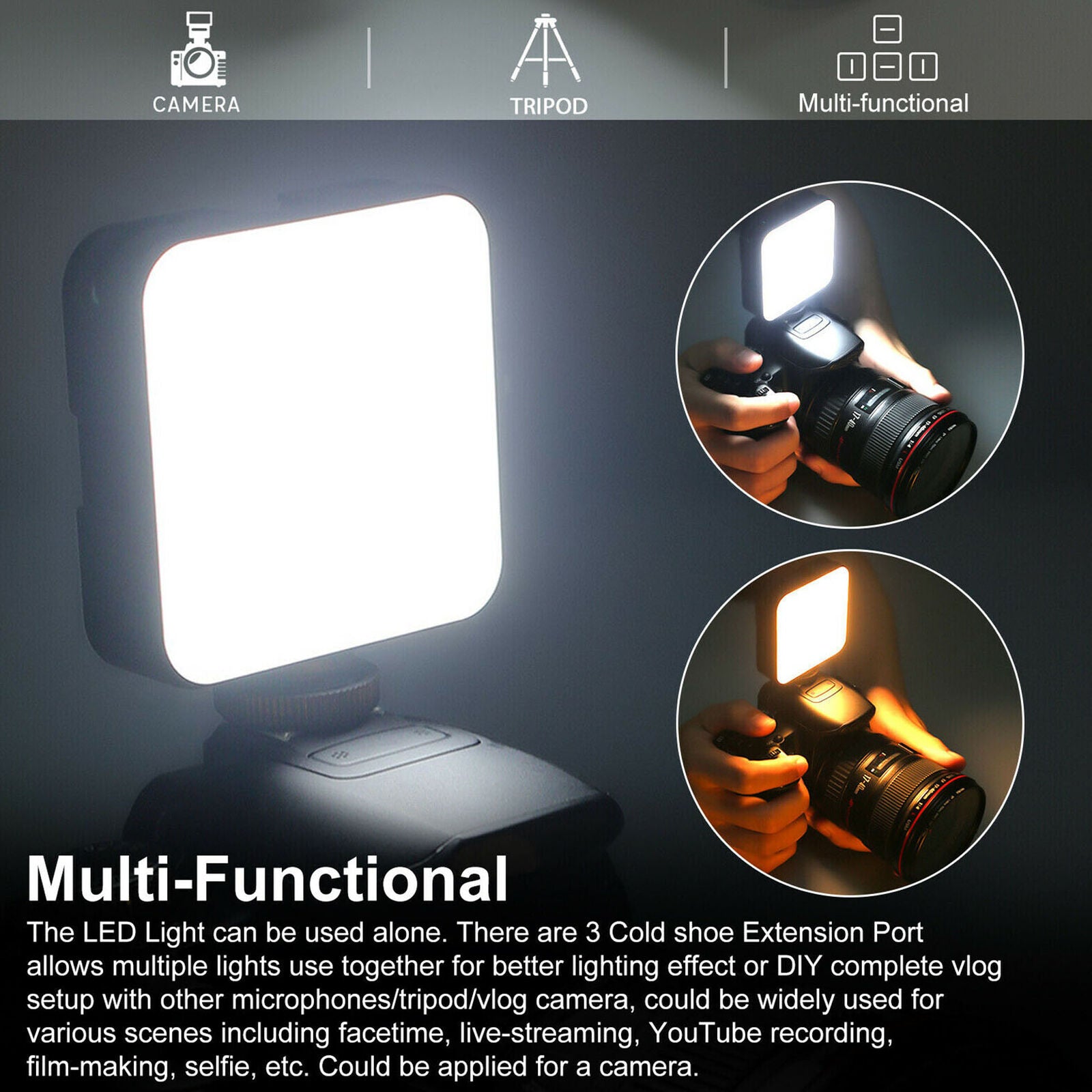 360° Video Conference Lighting Kit USB LED Light Adjustable for YouTube Camera