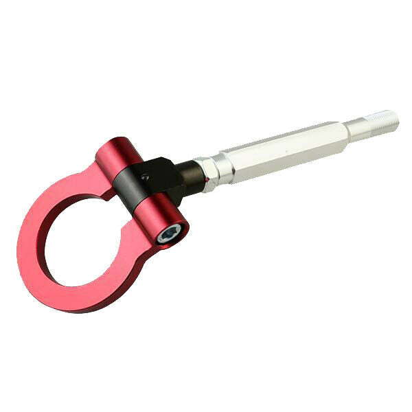 2pcs Red Folding Ring Screw on Front Rear Bumper Tow Hook for Subaru STI