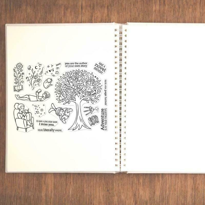 Reading Under The Tree Silicone Stamps Metal Cutting Dies Stencil Template Set