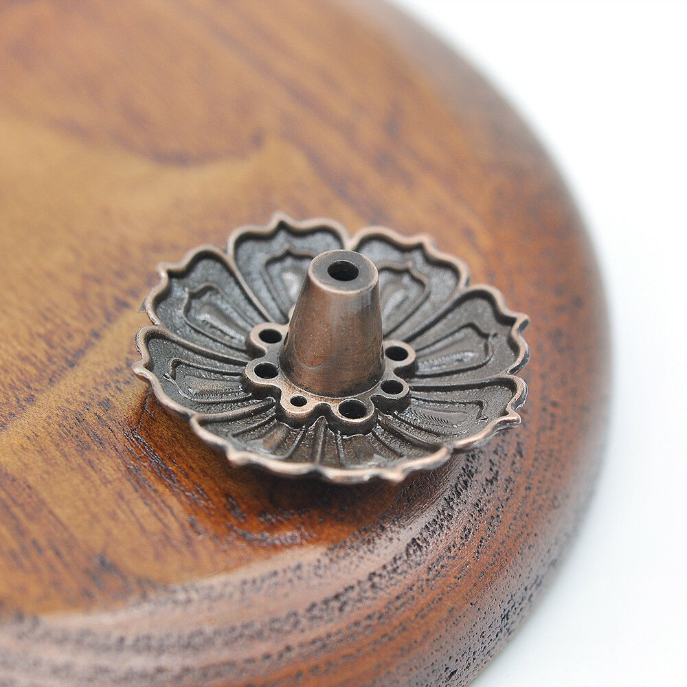 9 Holes Lotus Shape Incense Burner Holder Statue Censer Plate For Sticks & Cone