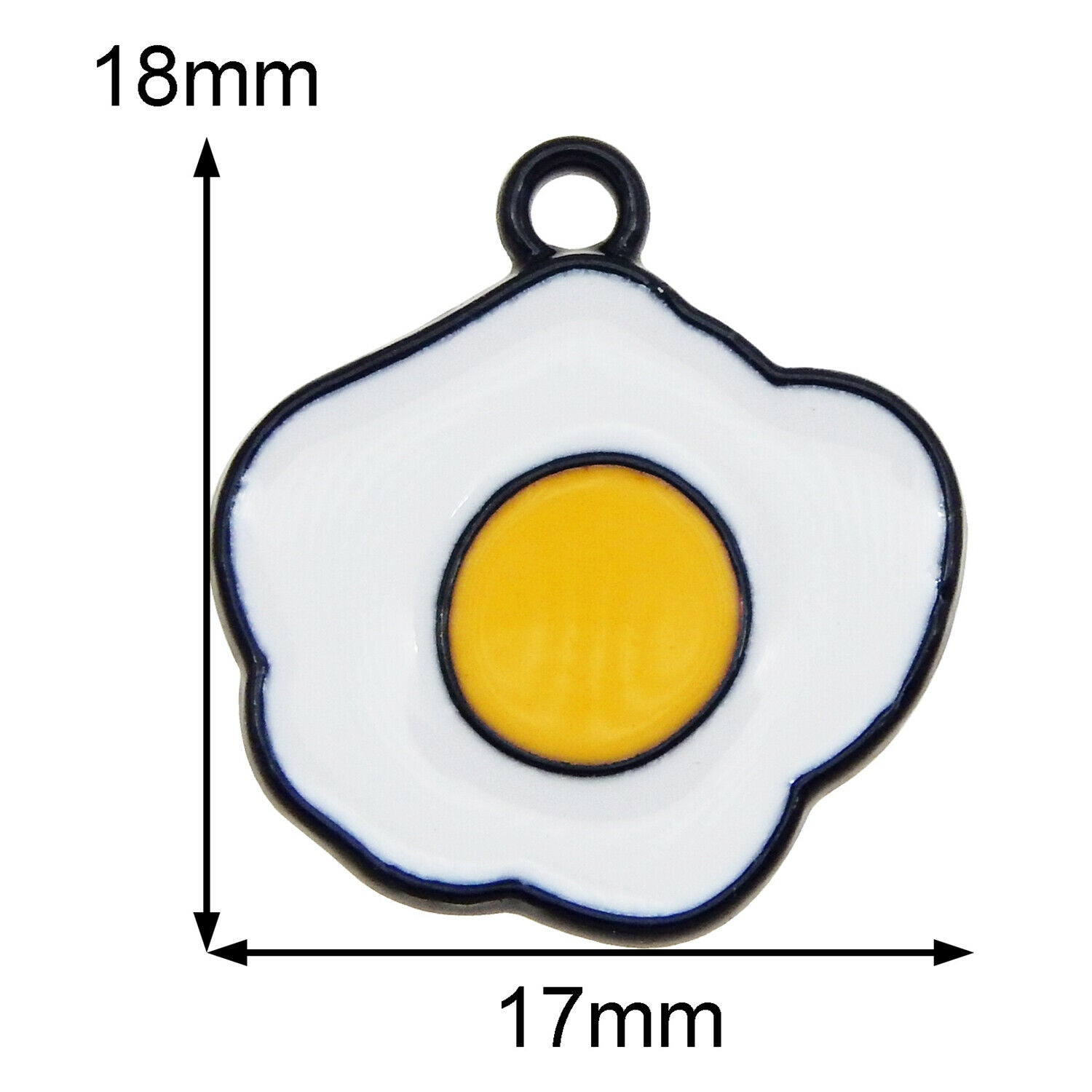 20 pcs Fried Egg Alloy Charm Enamel Dangle For Earring Pendant Findings 18*17mm