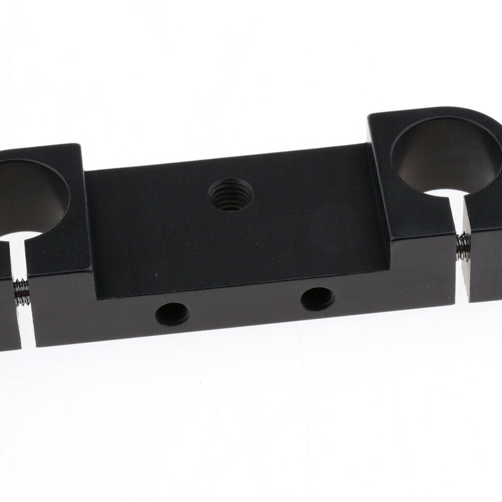 Aluminum Alloy 15mm Double Rod Clamp with 1/4 inch and M5 Female Screw Holes for