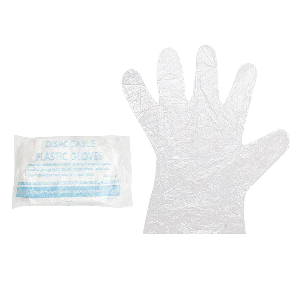 100x Waterproof Disposable Hair Cut Cape Gown Capes + Ear Covers Gloves