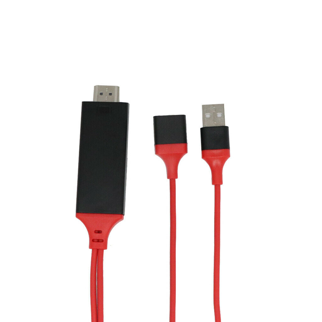 Unviersal 3 In 1 USB To HDMI HD Adapter Cable TV Output Cable 1080p Red