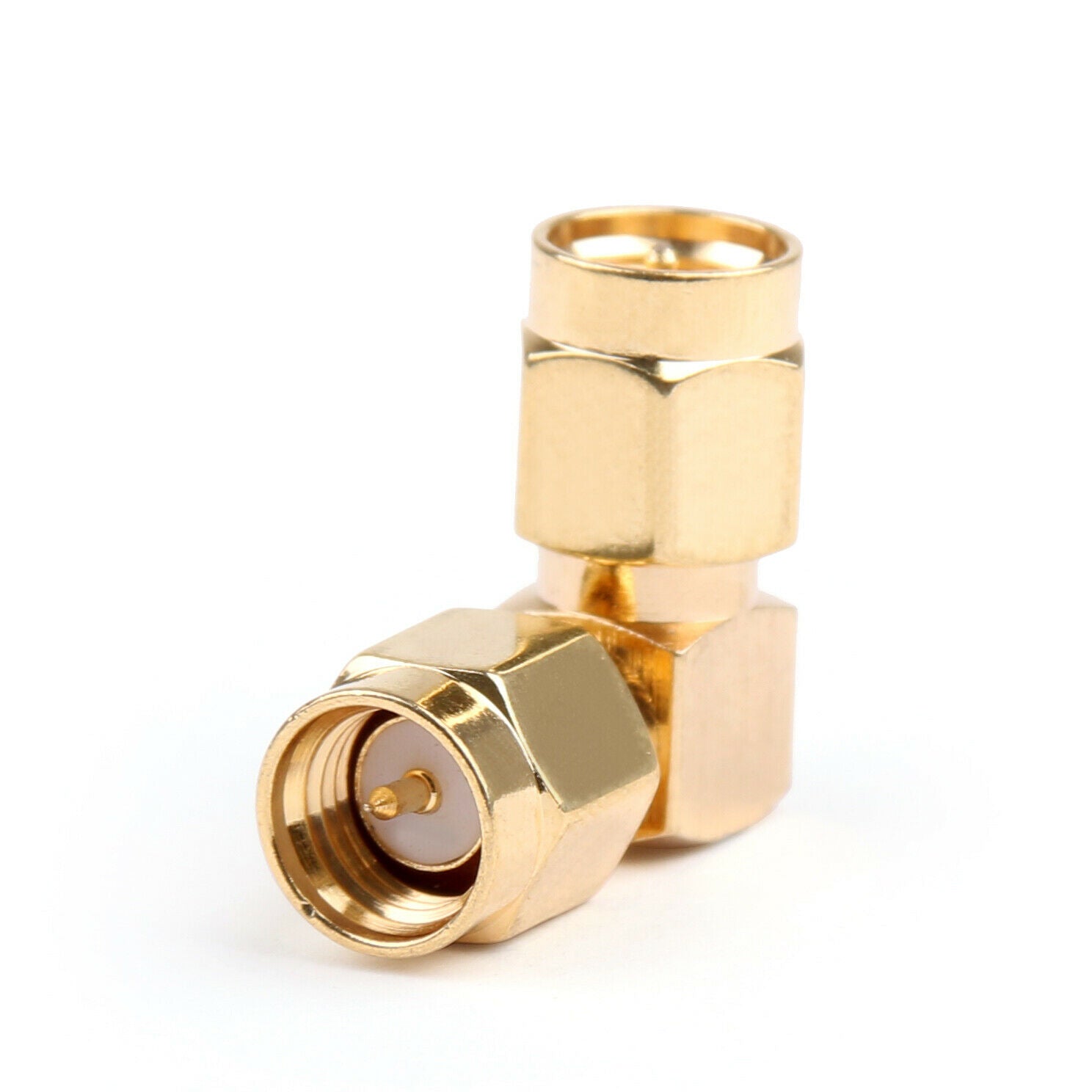 10PCS Adapter SMA Male Plug To SMA Male Plug Pin Right Angle RF Coax CA