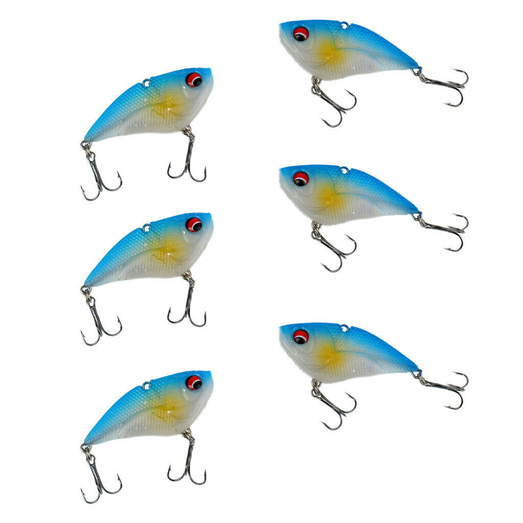 6 Pcs. Artificial Bait Set Blue Fishhook Bait - Fishing Tool For Anglers