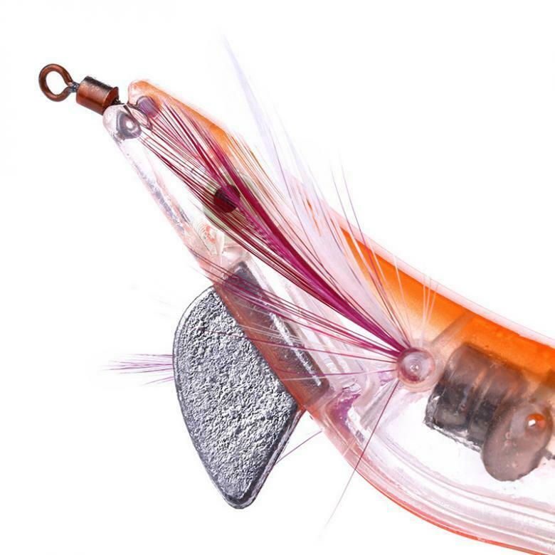 6pcs LED Electronic Luminous Shrimp Squid Octopus Bait Fishing Jigs Lure