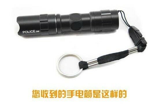 Black Color 3W 1AA Mini Flashlight Small Outdoor Flashlight Police LED