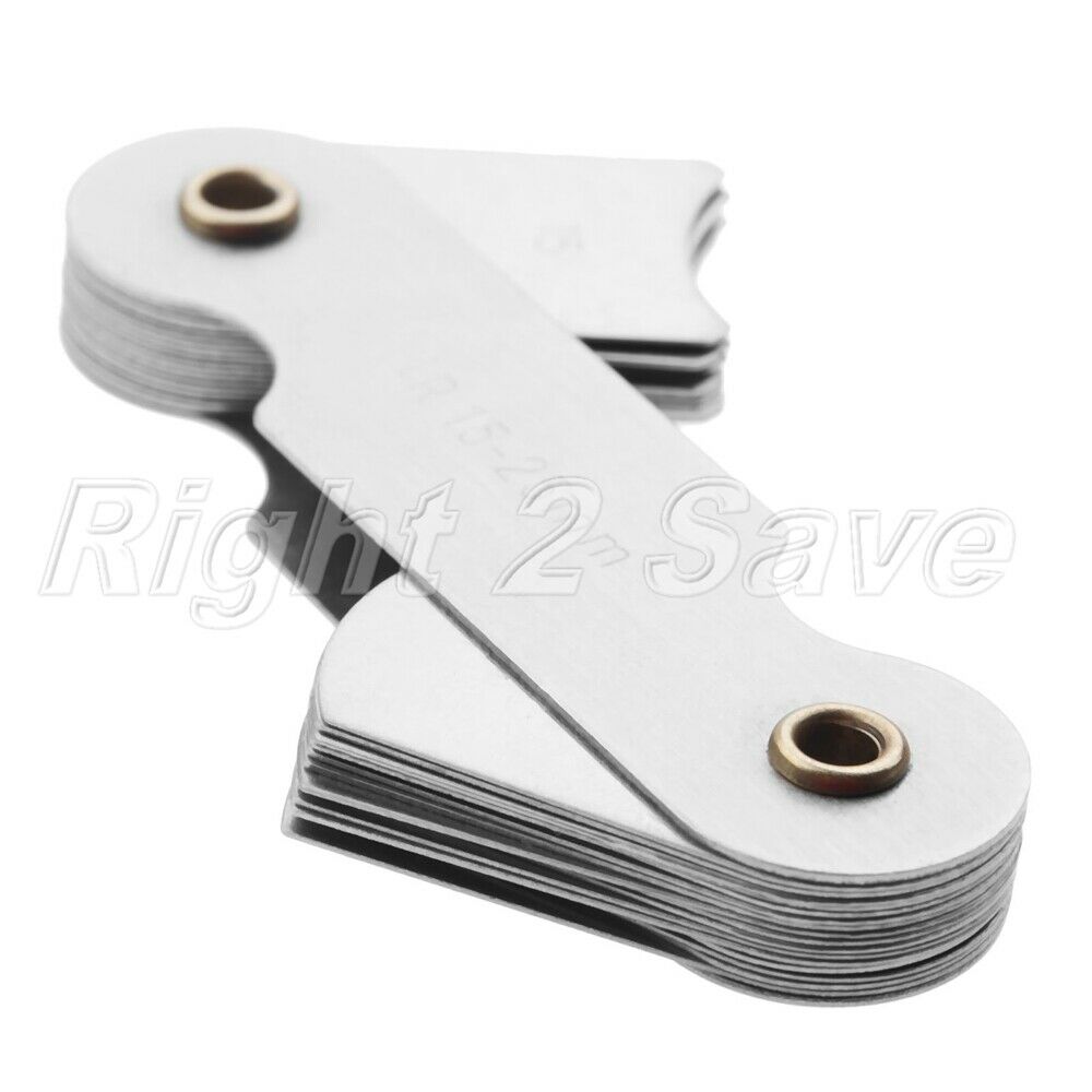 Stainless Steel R15-25mm Radius Gauge Measure Measuring Tool 32 Blades Folding