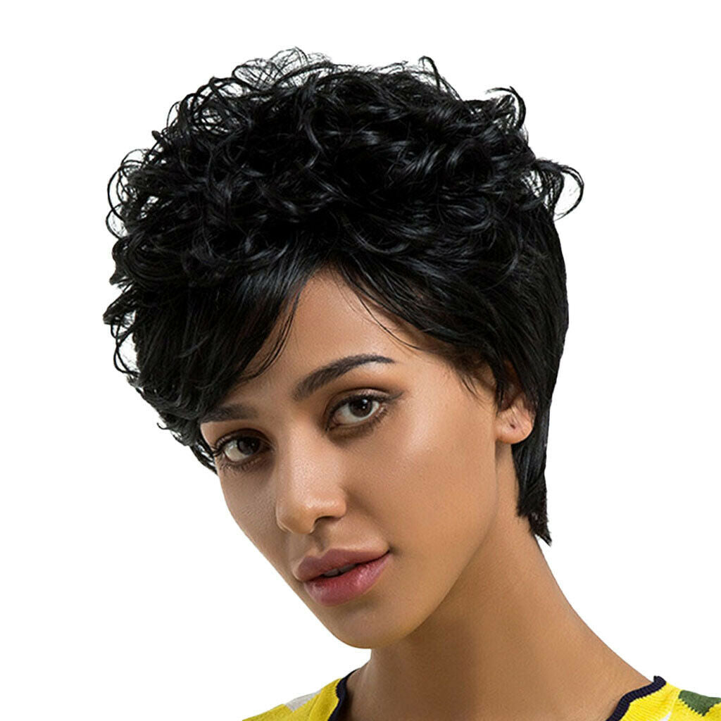 Short Afro Curly Wigs Synthetic Short kinky Wigs for Women Black Tight Curly
