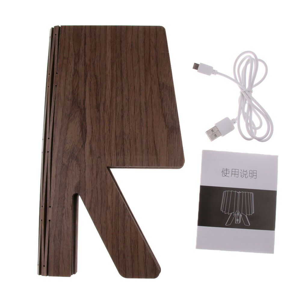USB Rechargeable 4.5W Wooden Folding LED Folding Book Lamp Light  Warm White