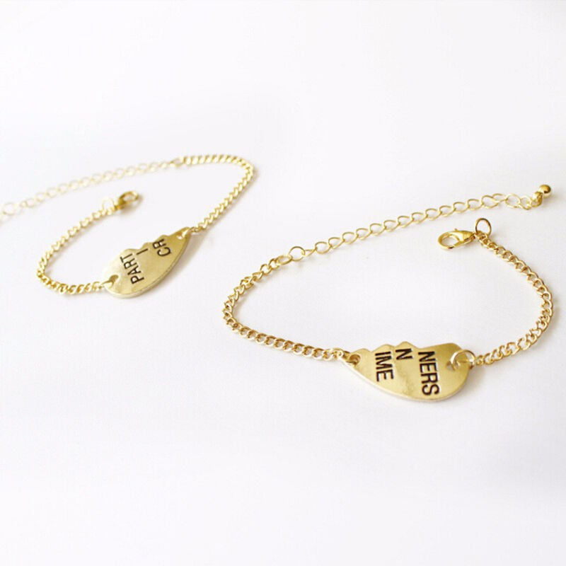 New Best Friends Forever Split Heart Pendant Bracelet Set Friendship Jewel.l8
