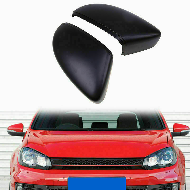 Pair Black Side RearView Mirror Cover Fit For VW Beetle/CC/Eos/Jetta/Passat