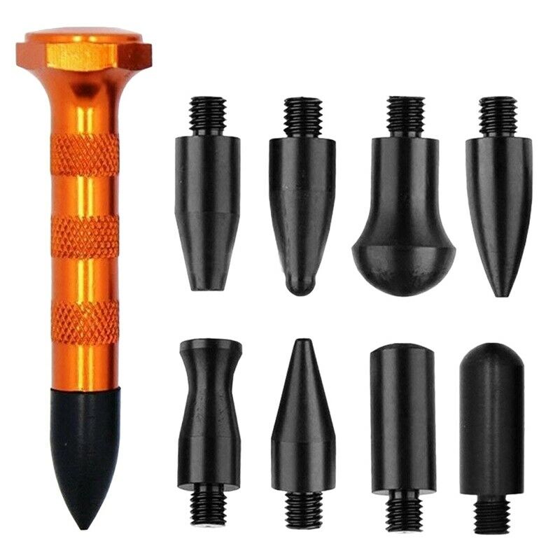 2X(Auto Body Tools Paintless Dent Repair Dent Fix Tools with 9 Heads I7J5)