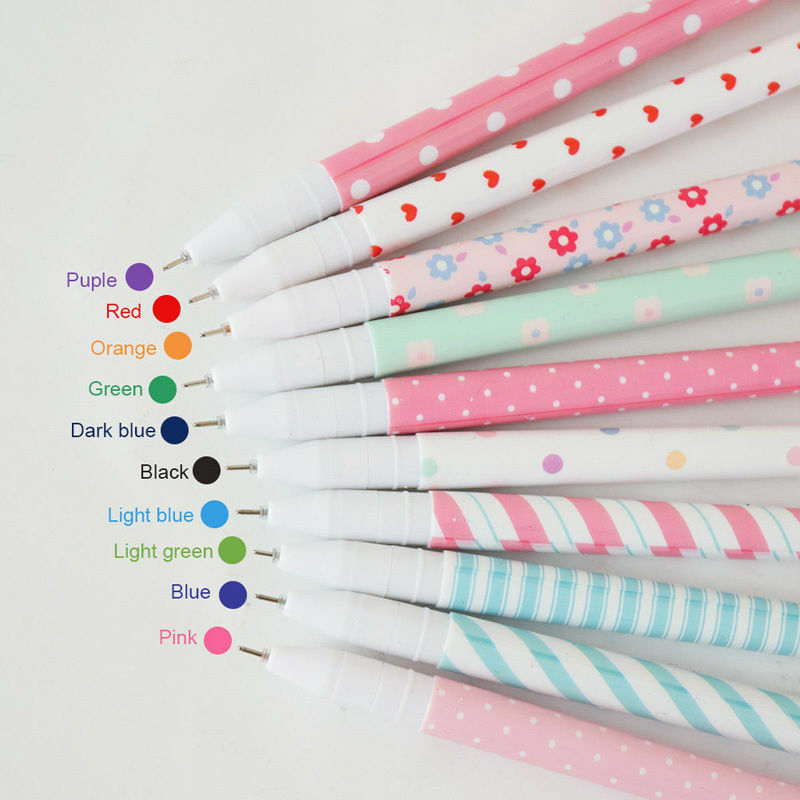 10/lot Colorful 0.38mm Gel Pen Cute Pens Student School Office Accessories