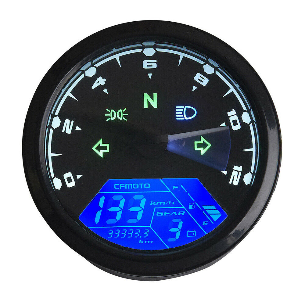 DC 12V LCD Digital Motorcycle Speedometer Odometer Motor Bike Tachometer Gauge