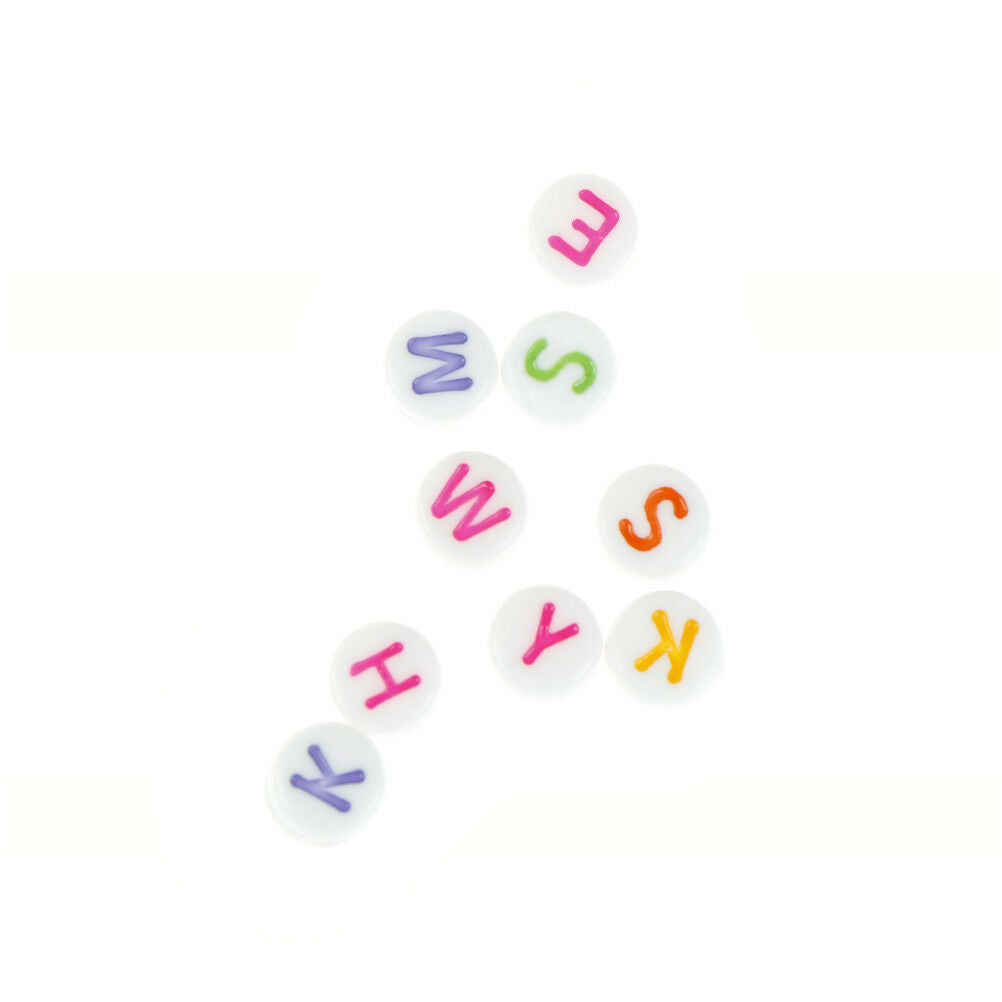 100pcs Colorful English Letters Alphabet Acrylic Beads For DIY Jewelry Ma.l8