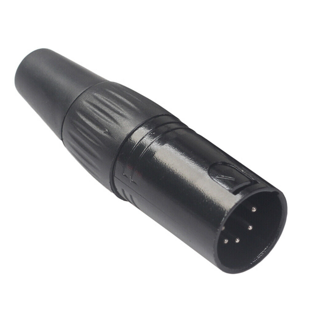 2Pcs Black 5 Pins Audio Video RCA Adapter Plug Microphone Audio Connector