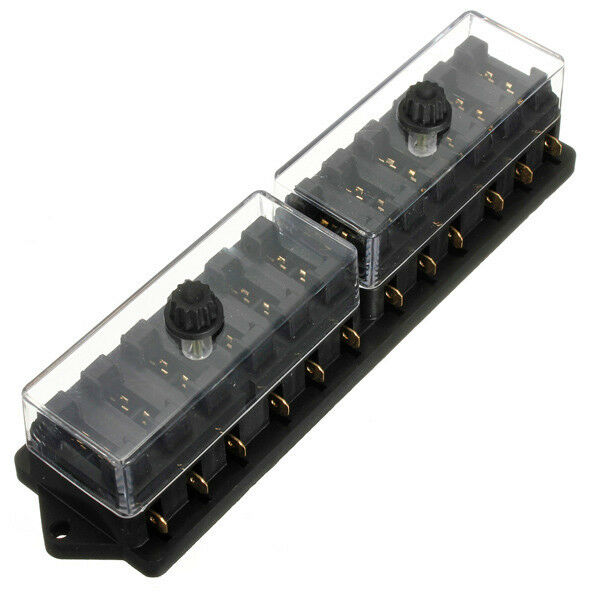 Universal Car Truck Van 12 Way Circuit 12V Standard Blade Block Fuse Box Holder
