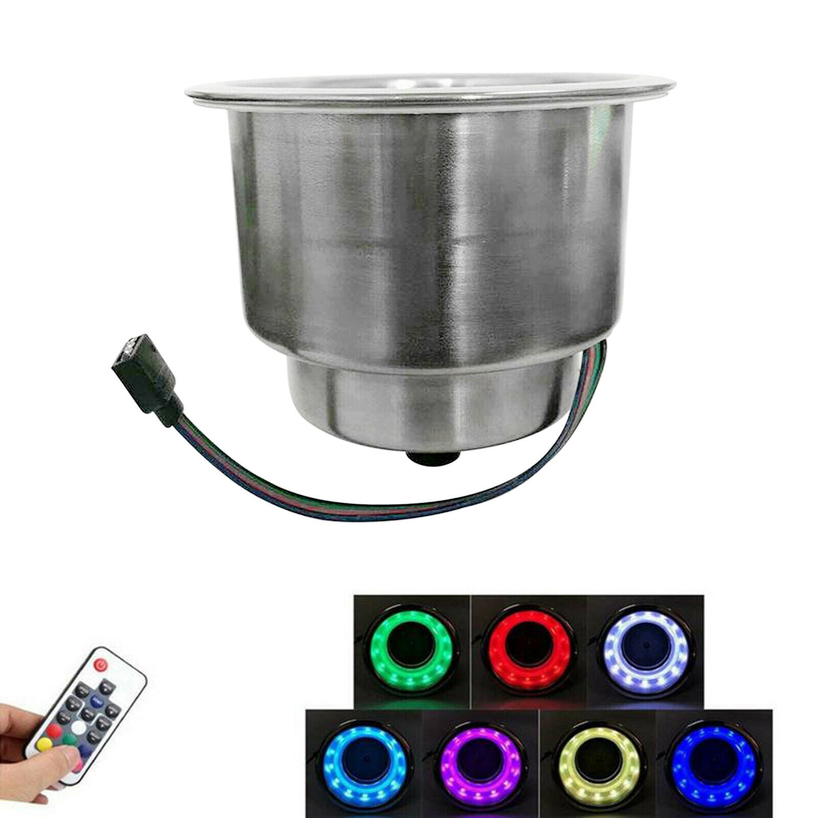 Light Stainless Steel Drink Cup Holder Remote for Marine Boat Car Waterproof