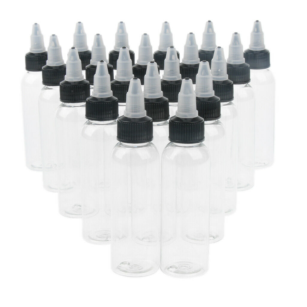 30x 120ml Empty Plastic Squeeze Bottle with Twist Top   Tip Applicator