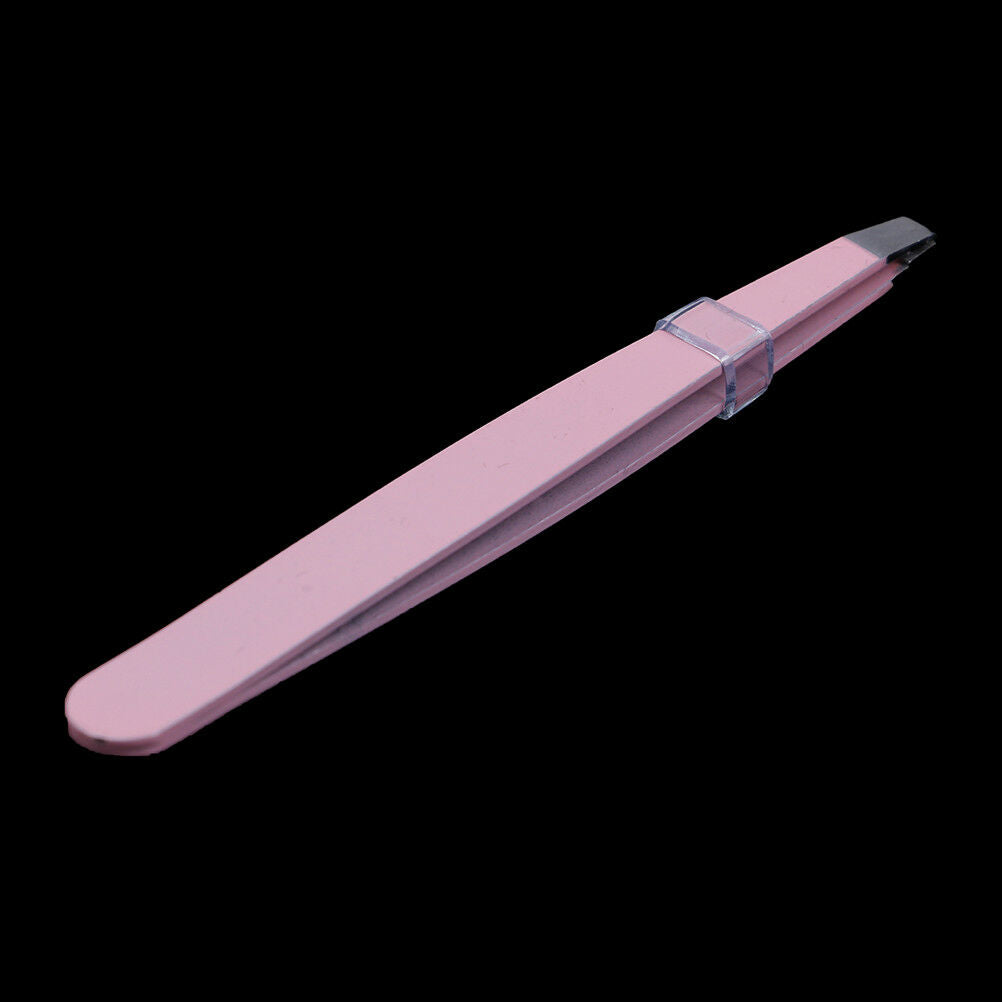 Useful~professional eyebrow tweezers hair beauty slanted stainless steel .l8