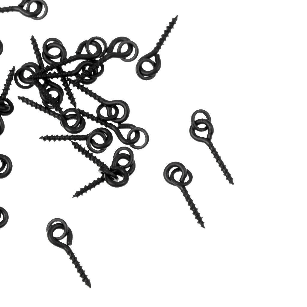 50x Fishing Bait Screws Metal Bait Screws with Solid Ring Fishing Accessories