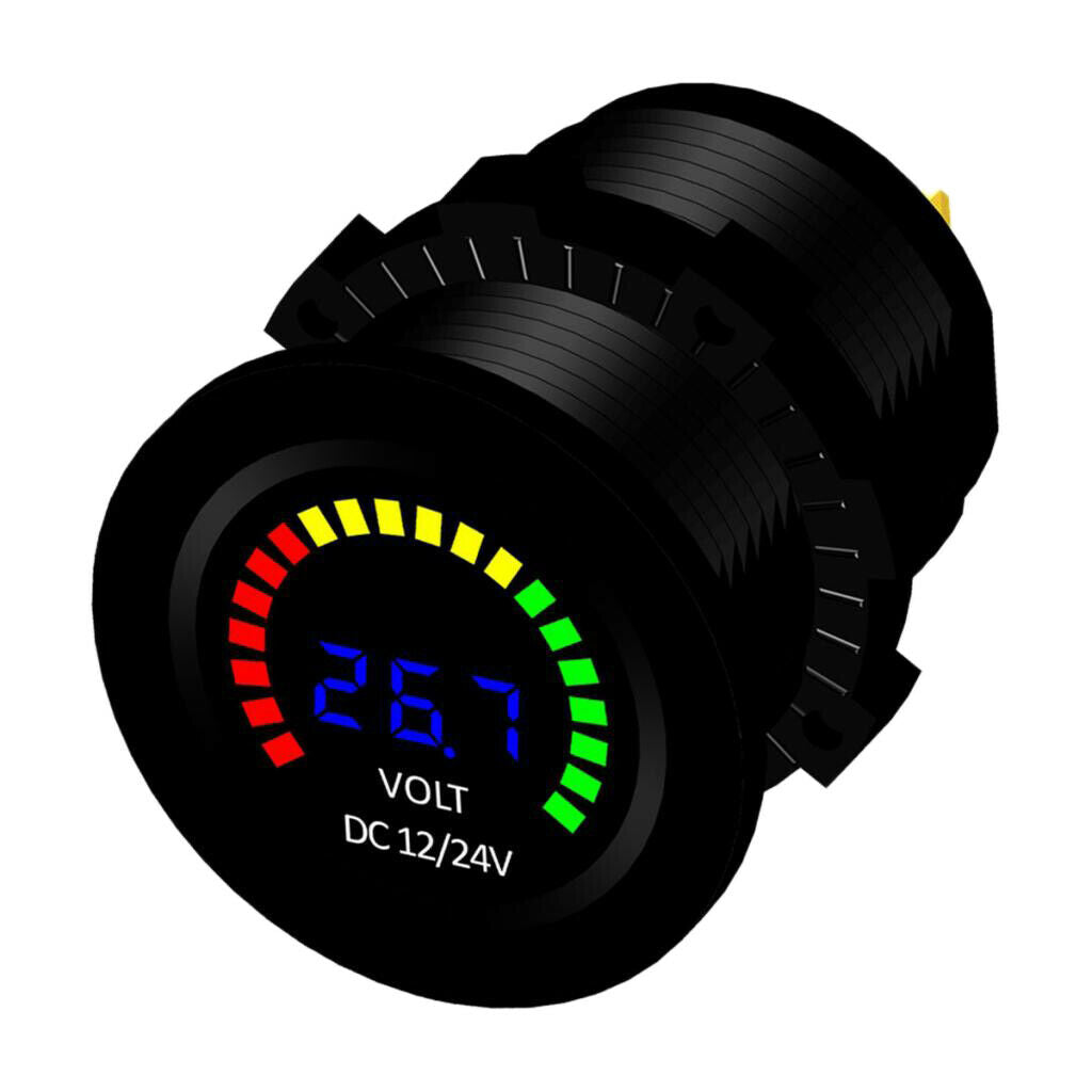 Pack of 1 Waterproof 12V/24V Car Van Boat Marine Voltmeter Voltage Battery