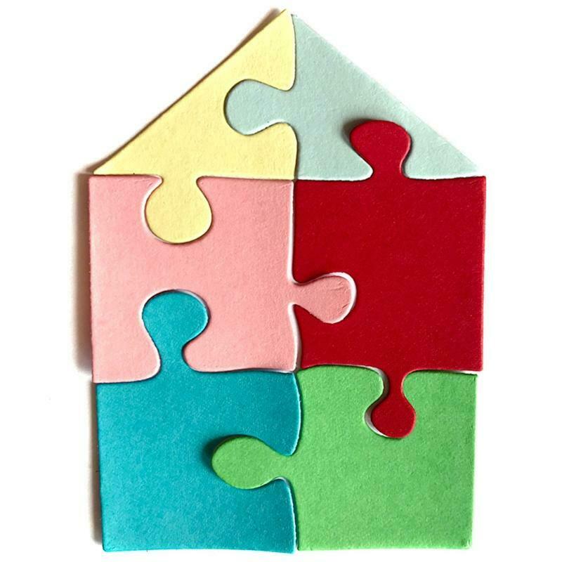 Trapezoid 6-Piece Puzzle Carbon Steel Cutting Dies DIY Scrapbooking Photo Album