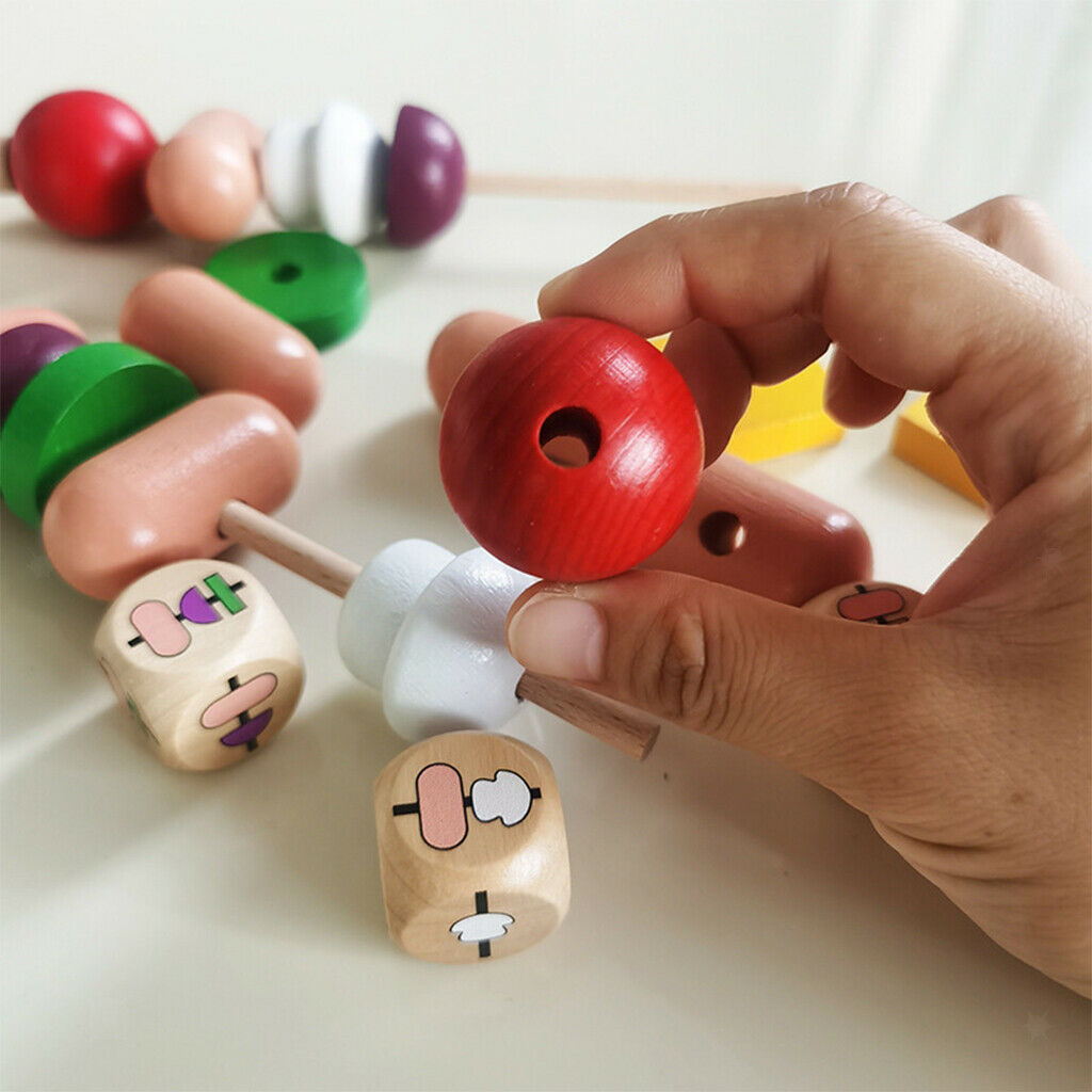 Colorful Building Blocks Toys Sequence Sausage Skewers Memory Training Game