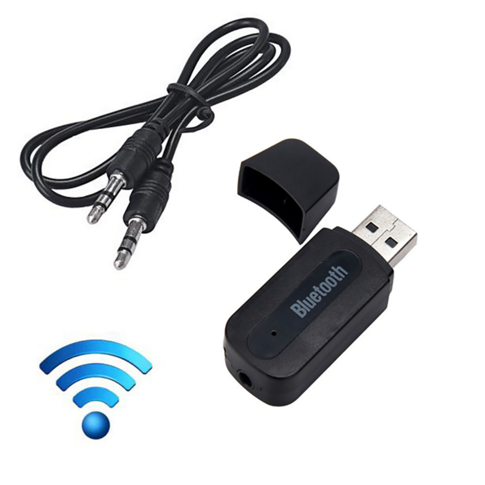 3.5mm to USB Bluetooth Receiver AUX Audio Music Adapter System For Laptop Car PC
