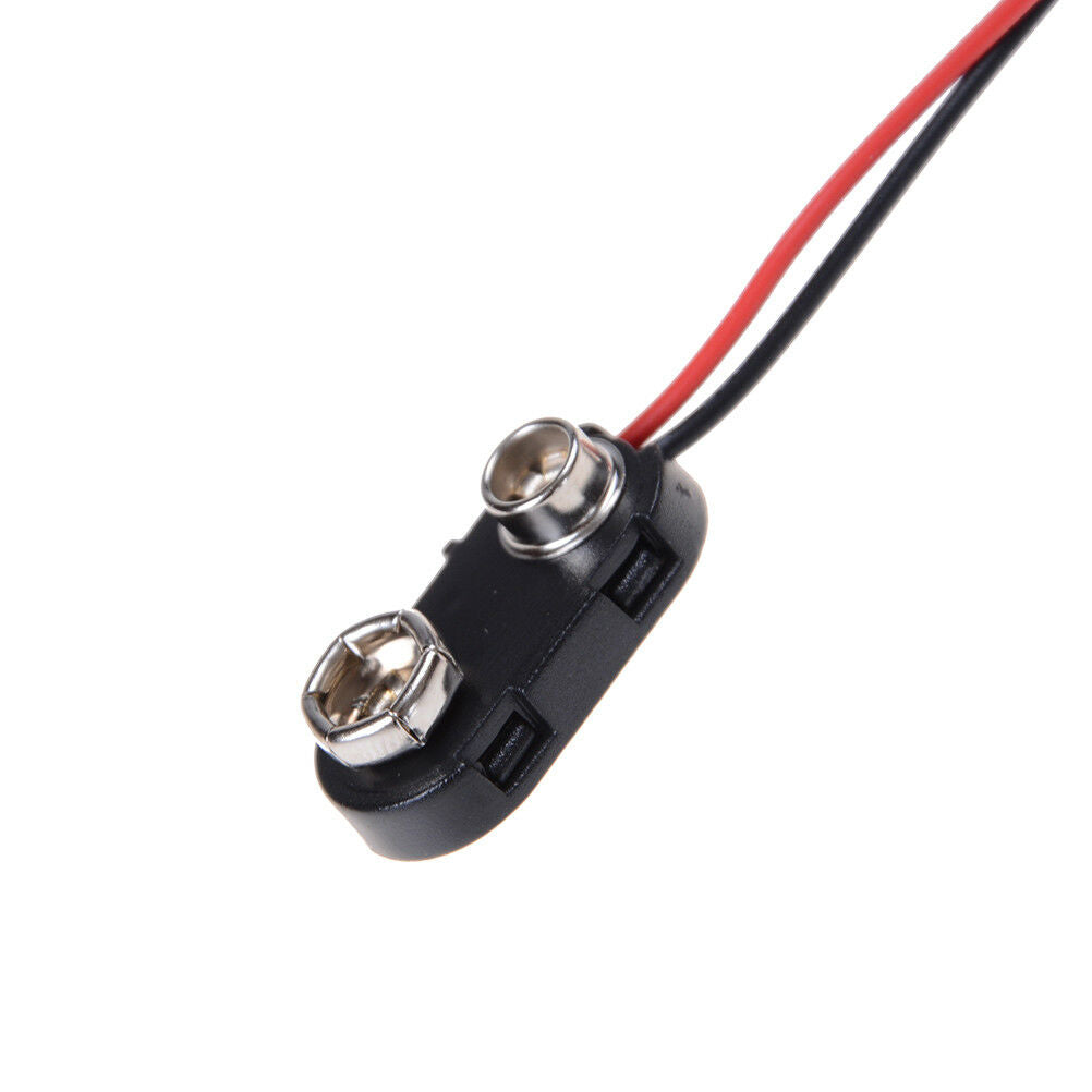 10 x PP3 9V Battery Connector Clip Hard Wearing ABS Tinned Wire Leads 150.l8