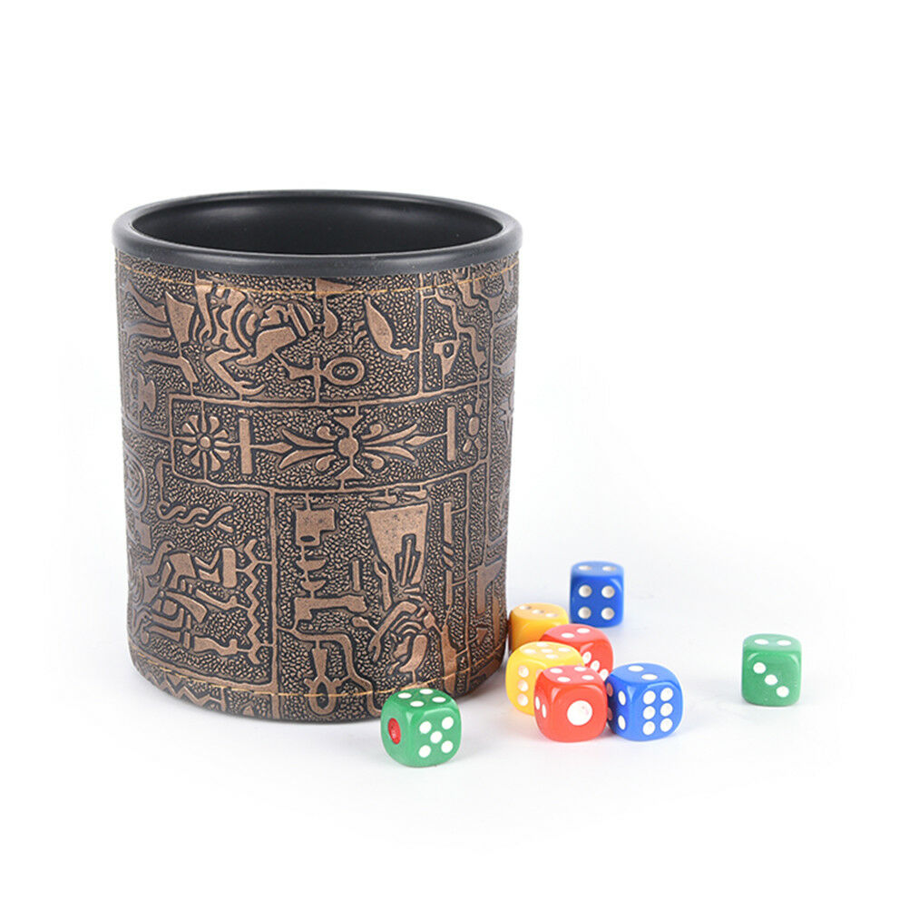 1 pc High Quality Brown Leather Rune Dice Cup PU leather 82x82x91mmBDDD