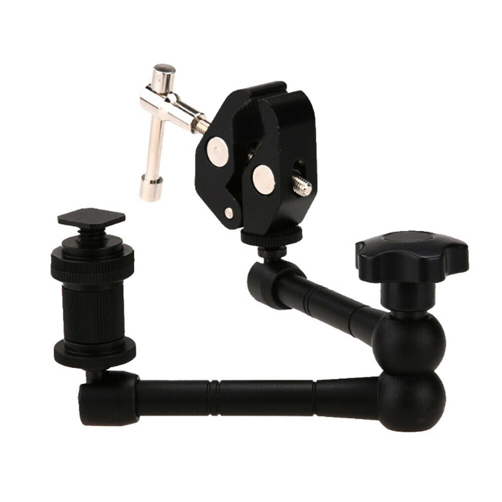 11" Inch articulating magic arm + super clamp crab plier clip for camera B Lt
