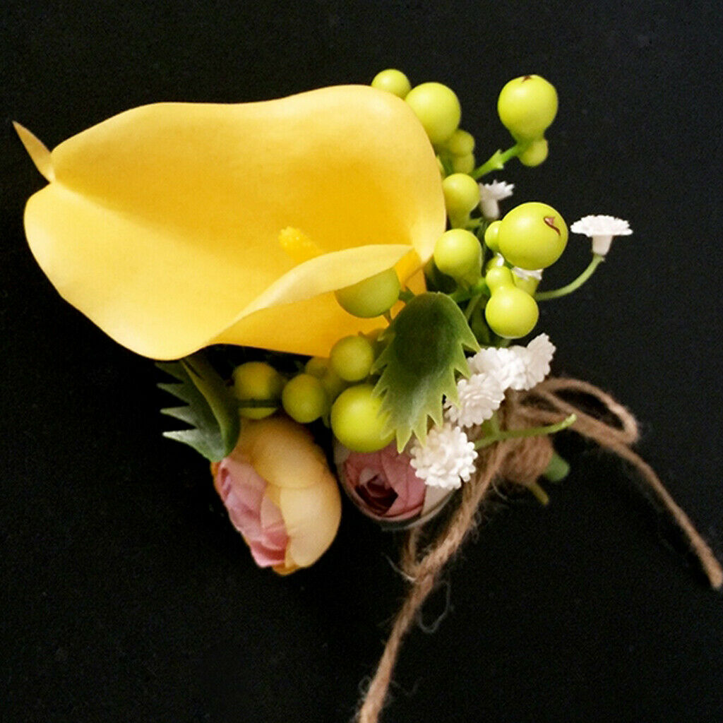 Wedding Ceremony Bridal Groom Calla Lily Flower Boutonniere Corsage
