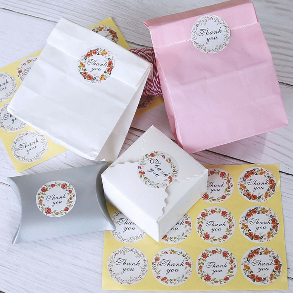 120pcs Thank you Flower Seal Stickers DIY Baking Gift Labels Adhesive Stic.l8