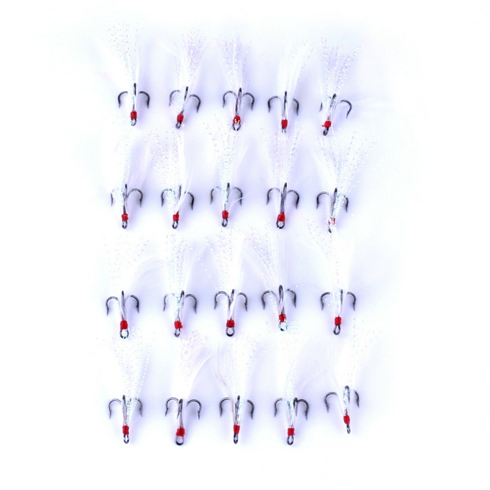 Lot 10pc #10 Fishing Hooks & feather for Fishing lure Crankbait Minnow Popper