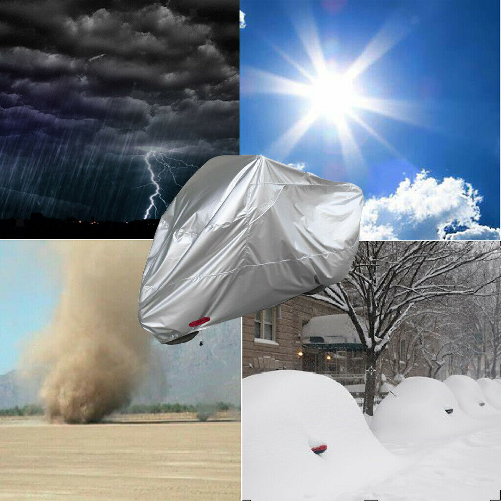 Professional Motorcycle Cover Sun UV Mototbike Protector w/ Cover Lock