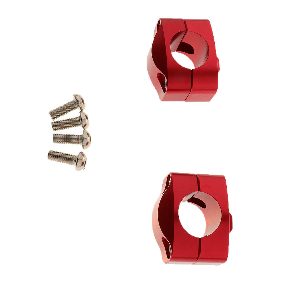 Handle Bar Clamp Adapter Risers Taper Fit for Motorcycle Red