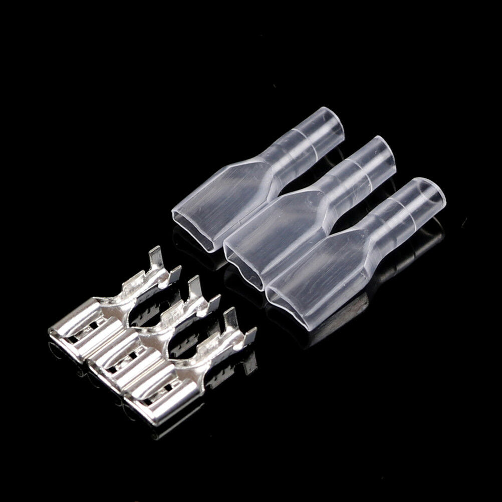 100x 2.8mm Crimp Terminal Female Spade Connector 22-16AWG w/ Insulating Sl.l8