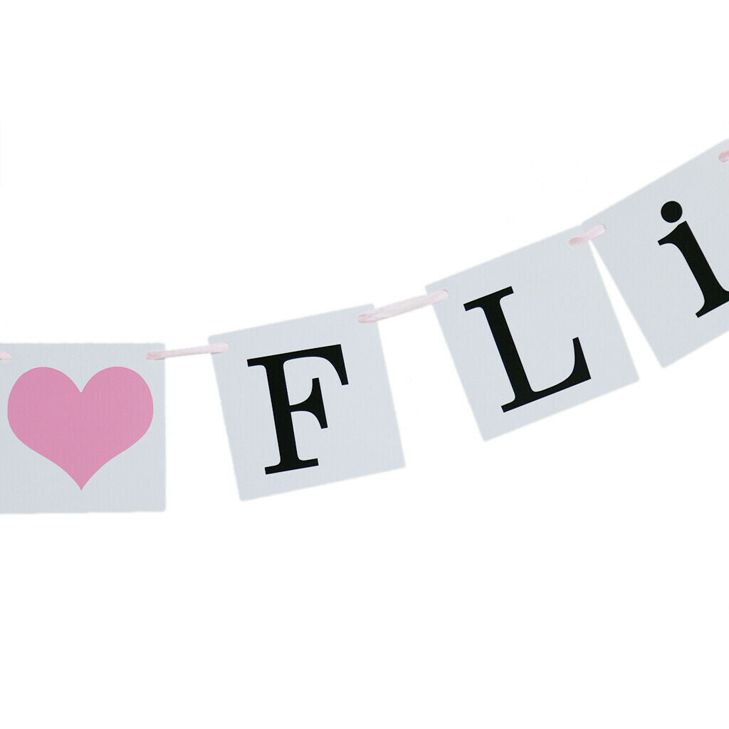 "Last Fling" Sign Heart Wedding Party Banner Bunting Garland Hanging Decor
