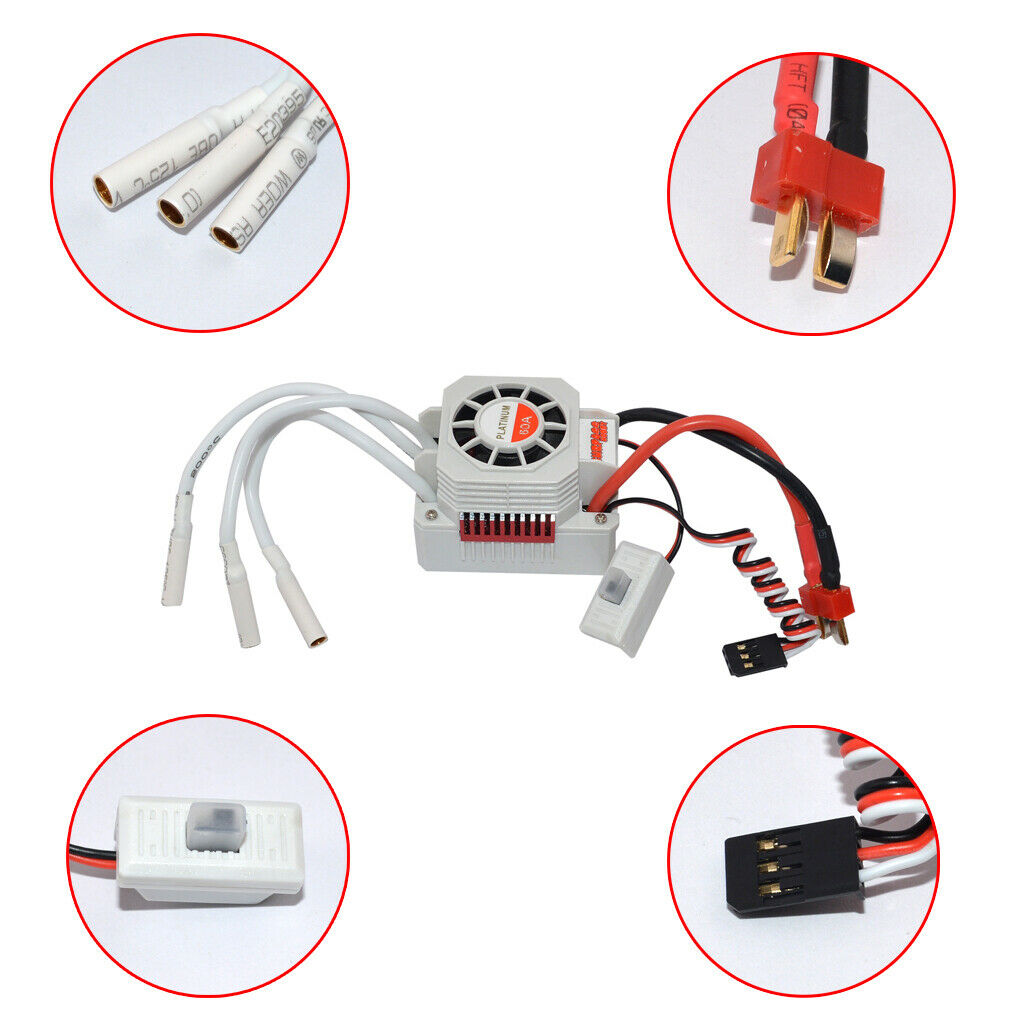 Combo Set- 4-Pole 3650 5200kv Brushless Motor + 60A Esc