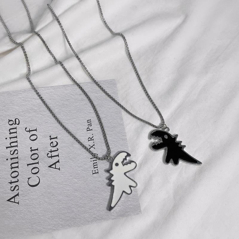 Dino Necklace Funny Dinosaur Neck Ornaments Relationship Jewelry Gifts for Lover