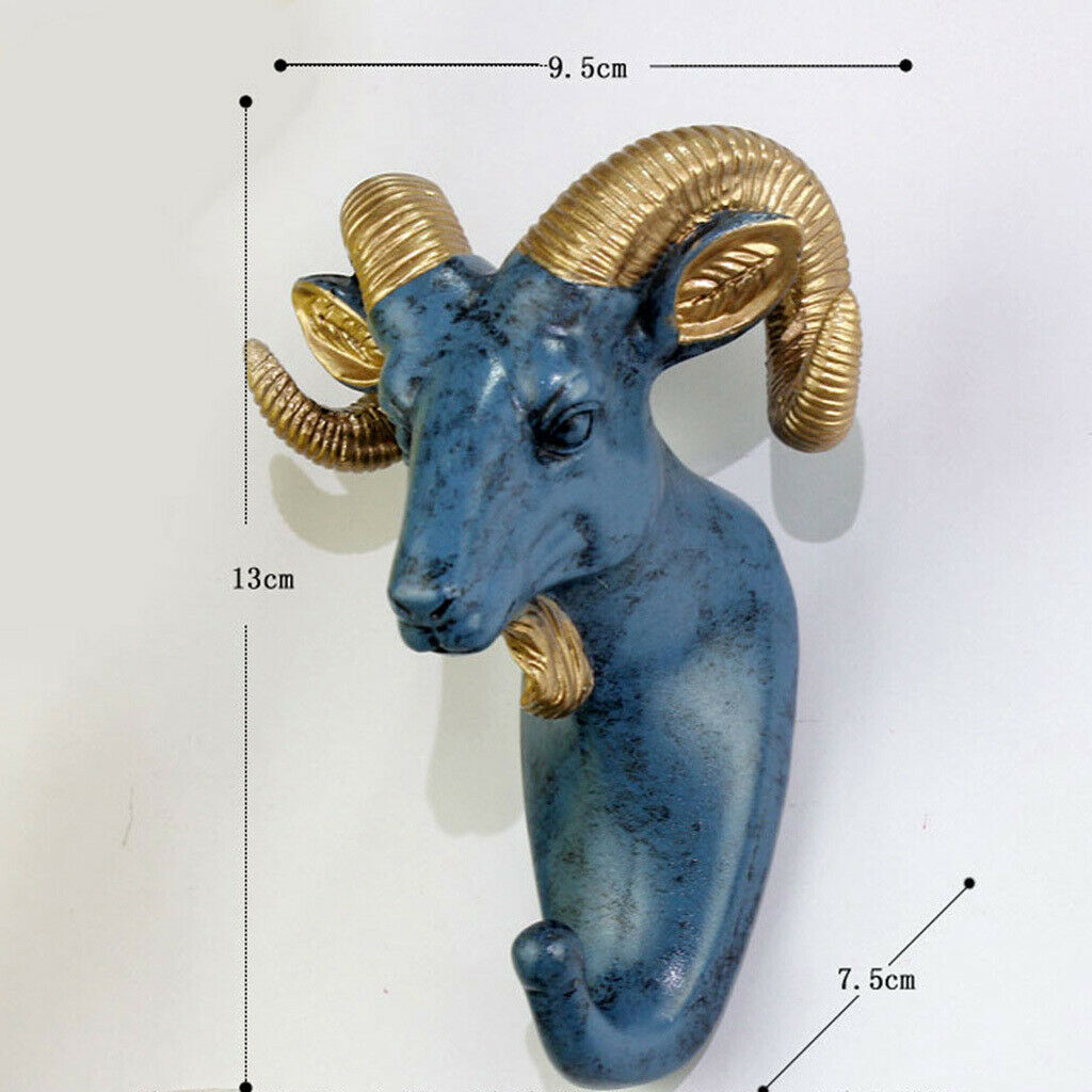 Royal Blue  Handmade  Decorative Wall Hook   f/ Club Wall Ornament Goat