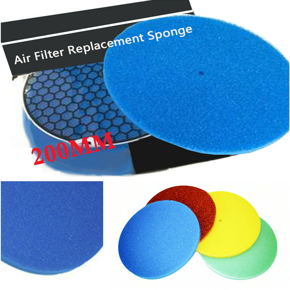 1x HKS 3Layer Super Car Filter Power Flow Air filter Replacement Cotton Pad Blue
