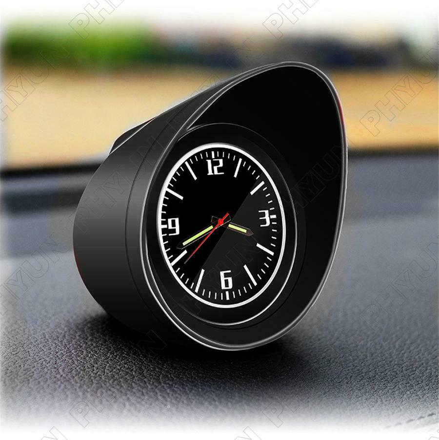 1x Black Car Interior Dashboard Clock Luminous Backlight Universal Accessories